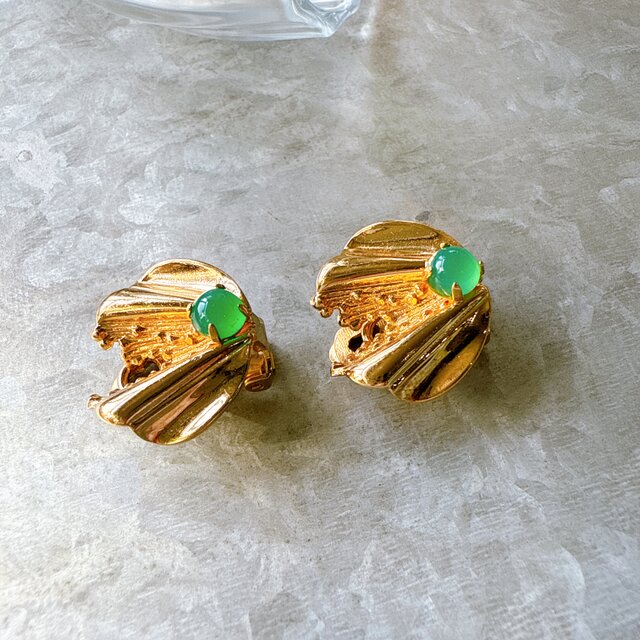 Y1122-【 Grossé 】グロッセ・ヴィンテージイヤリング U.S.A. Gold