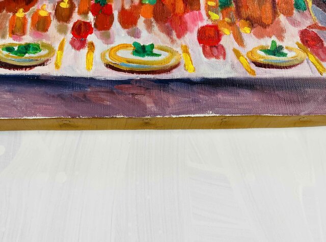 38×46㎝「西洋式テーブルA」F8・原画・油彩 | iichi 日々の暮らしを