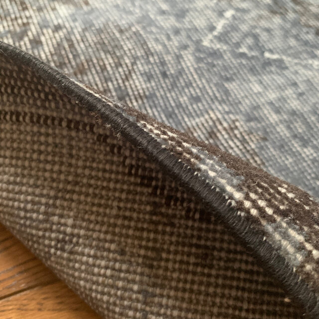 トルコヴィンテージラグ 207×104 グレー ブラック チョコ オーバーダイ