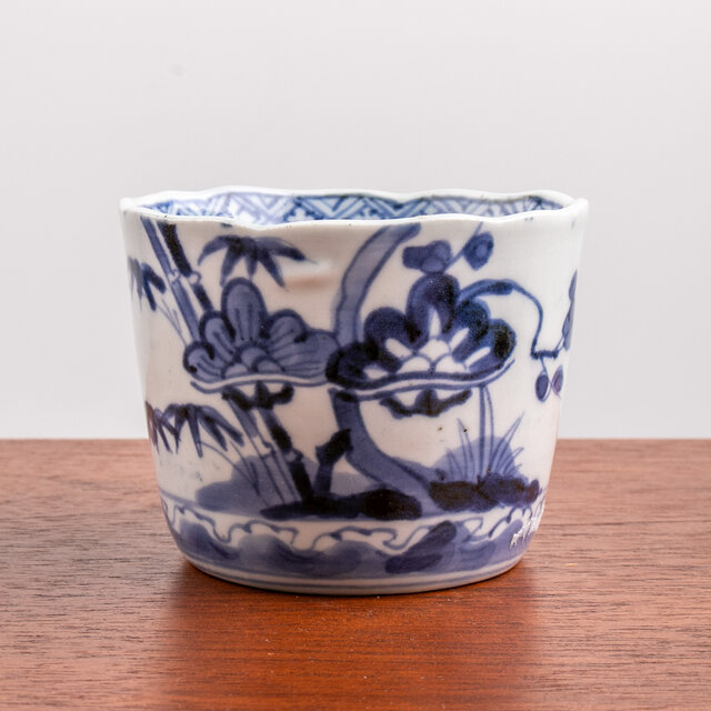 古伊万里 染付 松竹梅文 輪花蕎麦猪口 江戸後期 | iichi 日々の暮らし