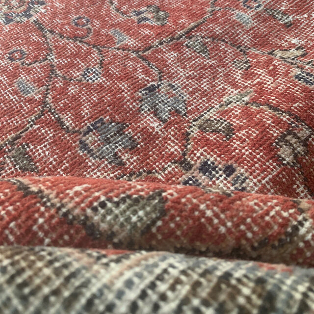 大判/シャビーレッドとネイビーの端正なヴィンテージトルコラグNo.729