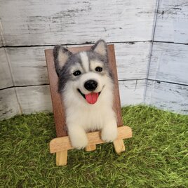 羊毛 フェルト 犬 パグ フレーム 愛犬 犬 オーダー 虹の橋 うちの子