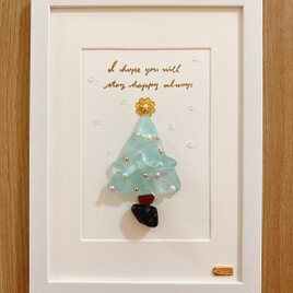 シーグラスアート クリスマスツリー(淡いブルー) インテリア | iichi