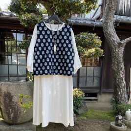 着物リメイク】大島紬の丸い衿のワンピース/前開き/Aライン | iichi