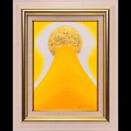 石川県金沢産24K純金箔使用○『太陽』○がんどうあつし絵画油絵膠