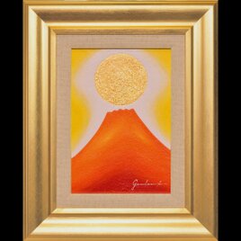 国産本金箔LiquitexPRIME使用△『太陽と黄金富士山』がんどうあつし