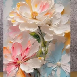 60×40cm】テクスチャーアート キャンバスアート 花 おしゃれ