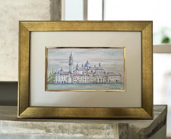 楽しい窓辺（水彩画、原画、額付き） | iichi 日々の暮らしを心地よく