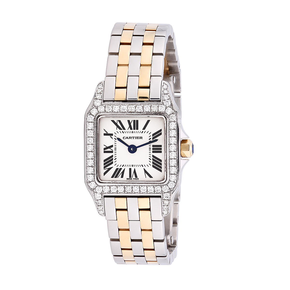 Cartier Santos Demoiselle 18K and Stainless Steel Women's Diamond