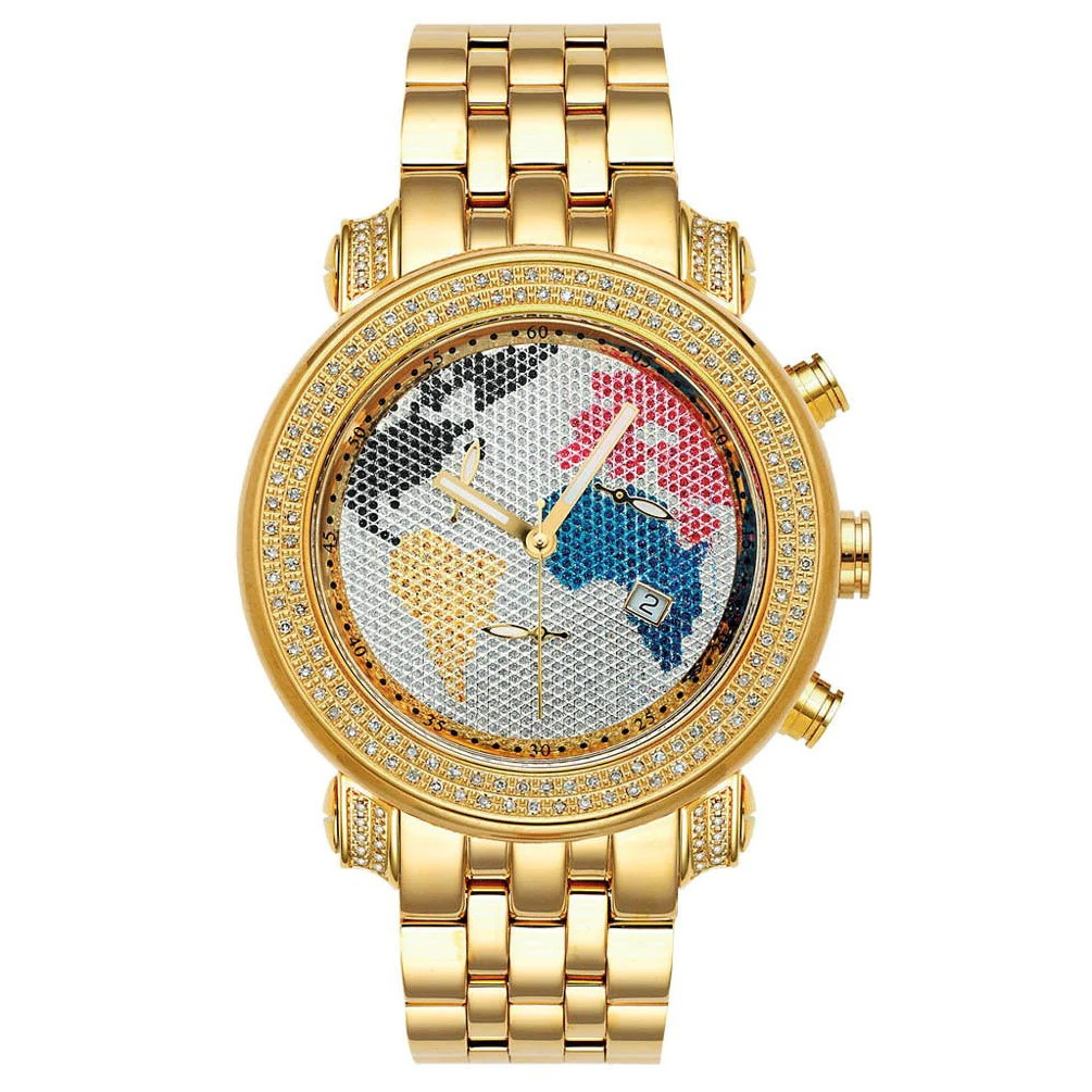 Joe Rodeo Tyler World Map Diamond Watch for Men 49mm Mother of