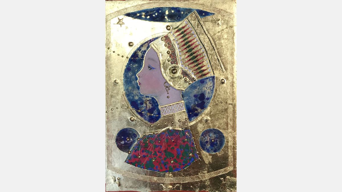 まるで無限の宇宙…“黄金テンペラ画”の幻想世界 盛岡で西村和明さん絵画