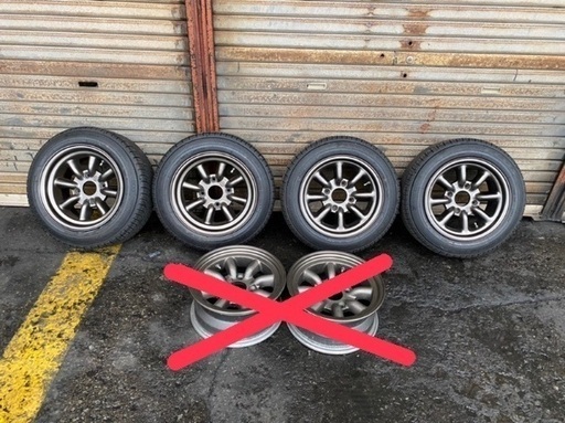 ワタナベホイール4本セット13インチ114.3ピッチ7J(2本)、6.5J(2本