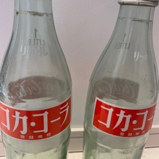 昭和レトレア品】2本1,000円コカ・コーラ蓋付き 赤ラベル空瓶昔の