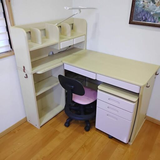 ニトリ学習机組み合わせデスク送料無料2015年製DNS-15L美品 (木之下