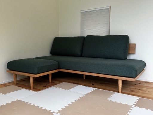 極美品】 UNICO ZIZZI(ジッジ) ソファ & オットマン グリーン