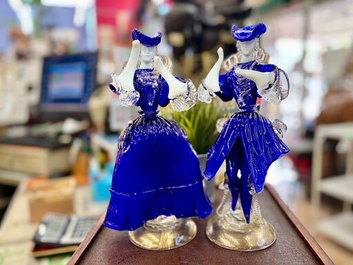 ベネチアングラス/男女フィギュリンセット ベネチアングラス/男女