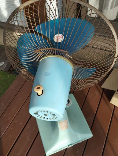 ナショナル 扇風機 F-30H1M ブルー昭和レトロ 3枚羽 (かくかく) 北野田