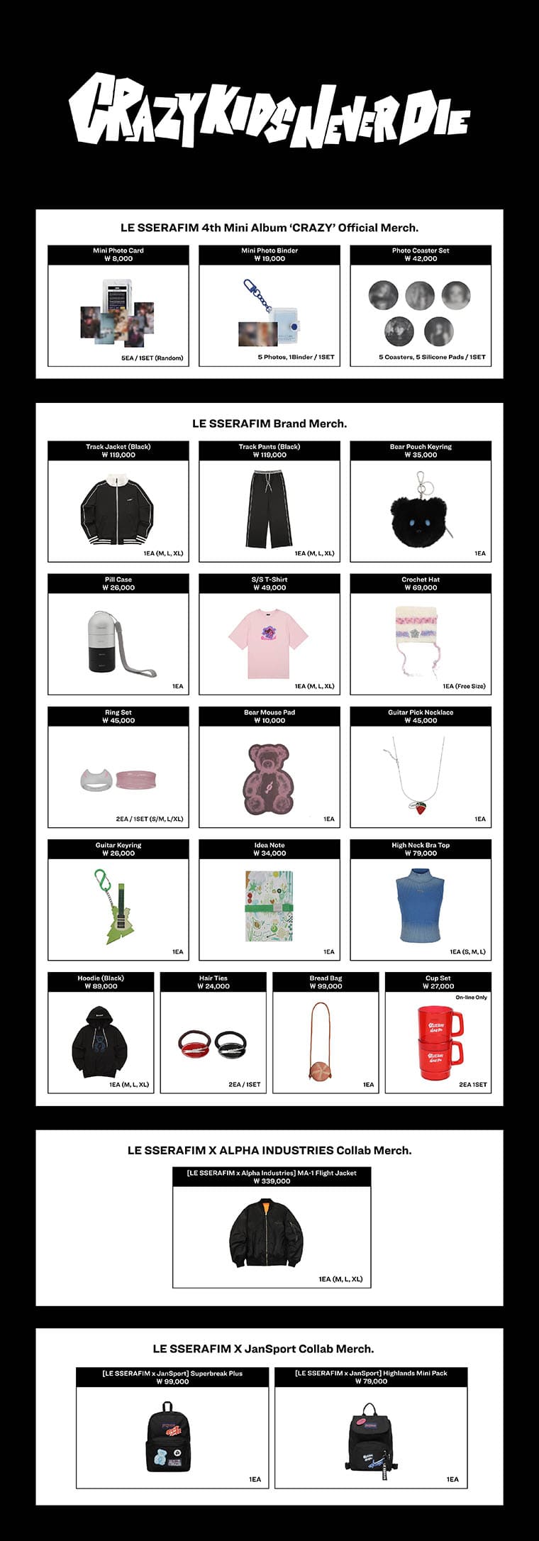 LE SSERAFIM Launches Brand Merch Today, Reflecting Members