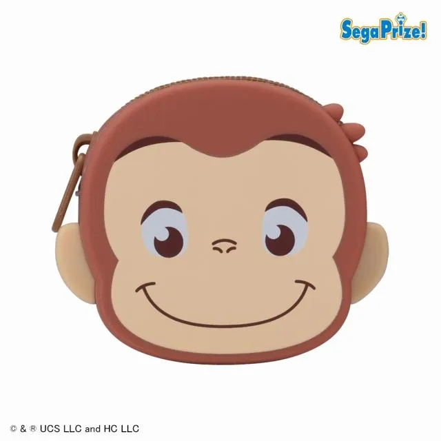 Aジョージ(笑顔)】おさるのジョージ ぽってりシリコンミニポーチ(XS