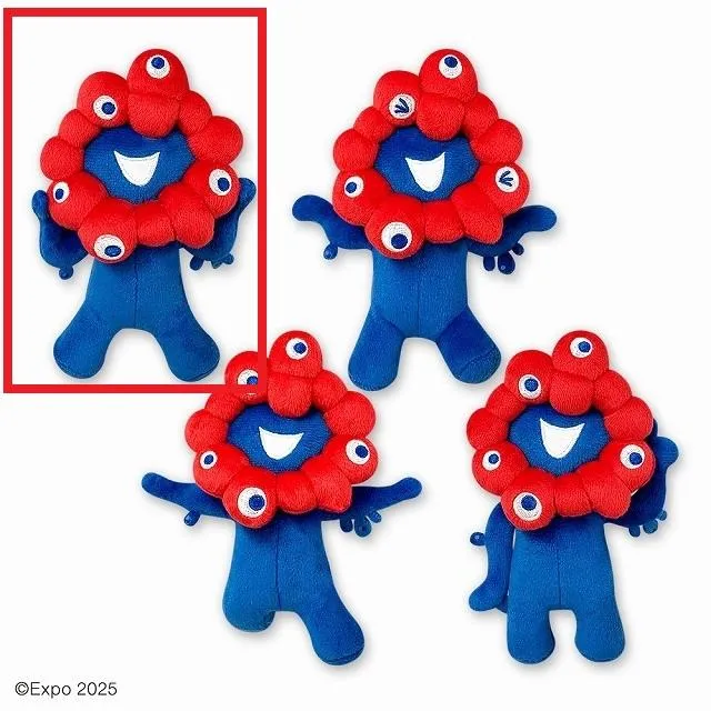 Bミャクミャク(両手頬)】EXPO2025 ミャクミャク ゴム紐付きぬいぐるみ