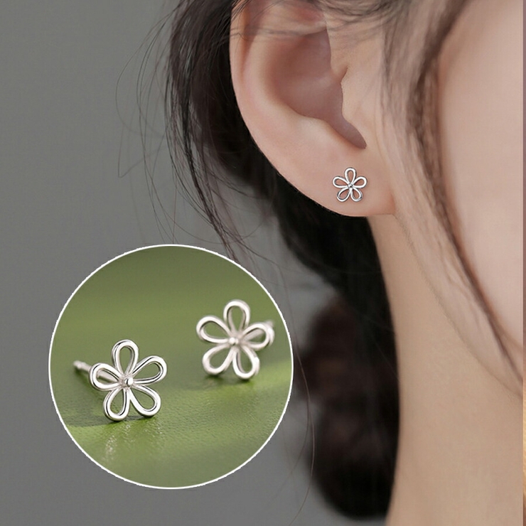 ミニフラワーピアス シルバー 花[品番：XL000003083]｜SLENDER