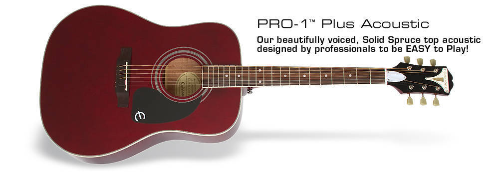 Epiphone Pro-1 Plus Acoustic - Wine Red | Long & McQuade