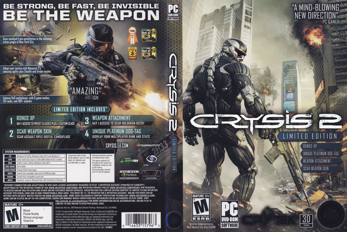 Crysis 2 (Limited Edition) cover or packaging material - MobyGames