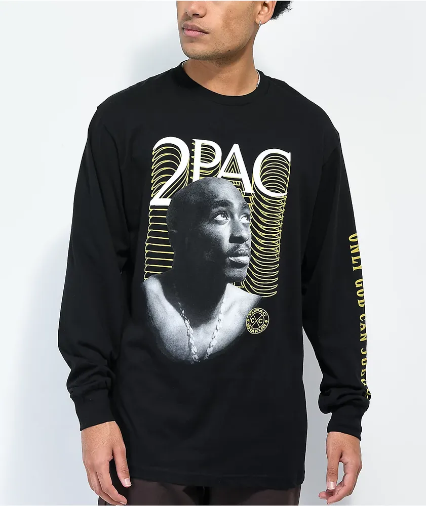 Cross Colours x Tupac Shakur Profile Black Long Sleeve T-Shirt at