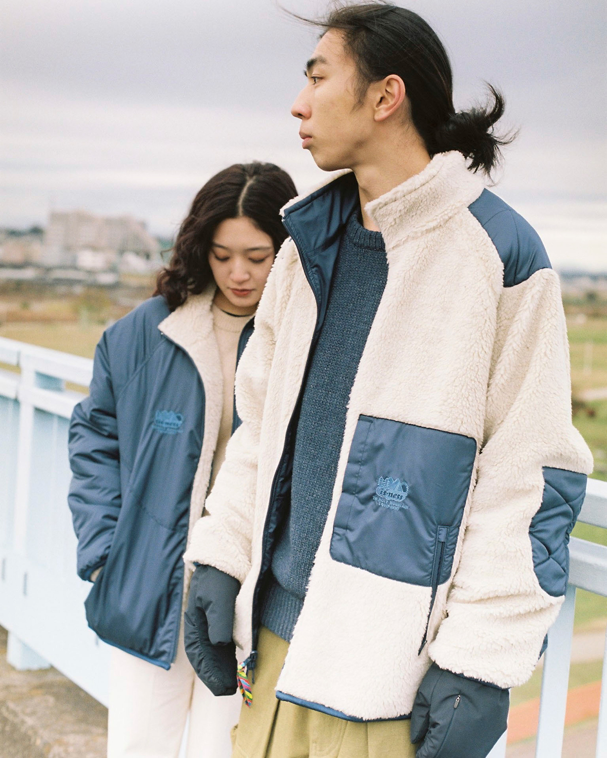 is-ness for 1LDKのリバーシブルフリースジャケット