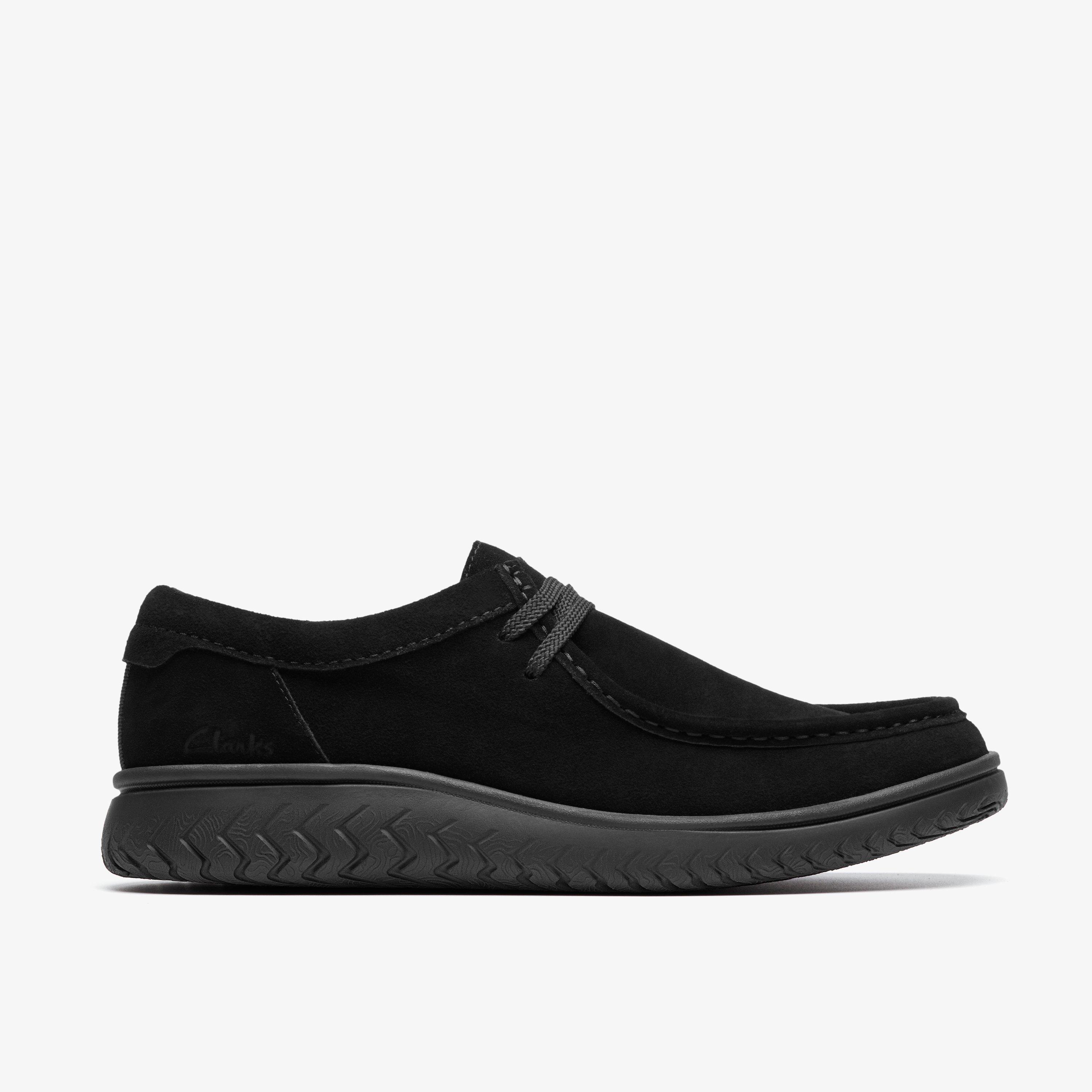 Mens RelaxLite Low Black Suede Lace Up Shoes | Clarks