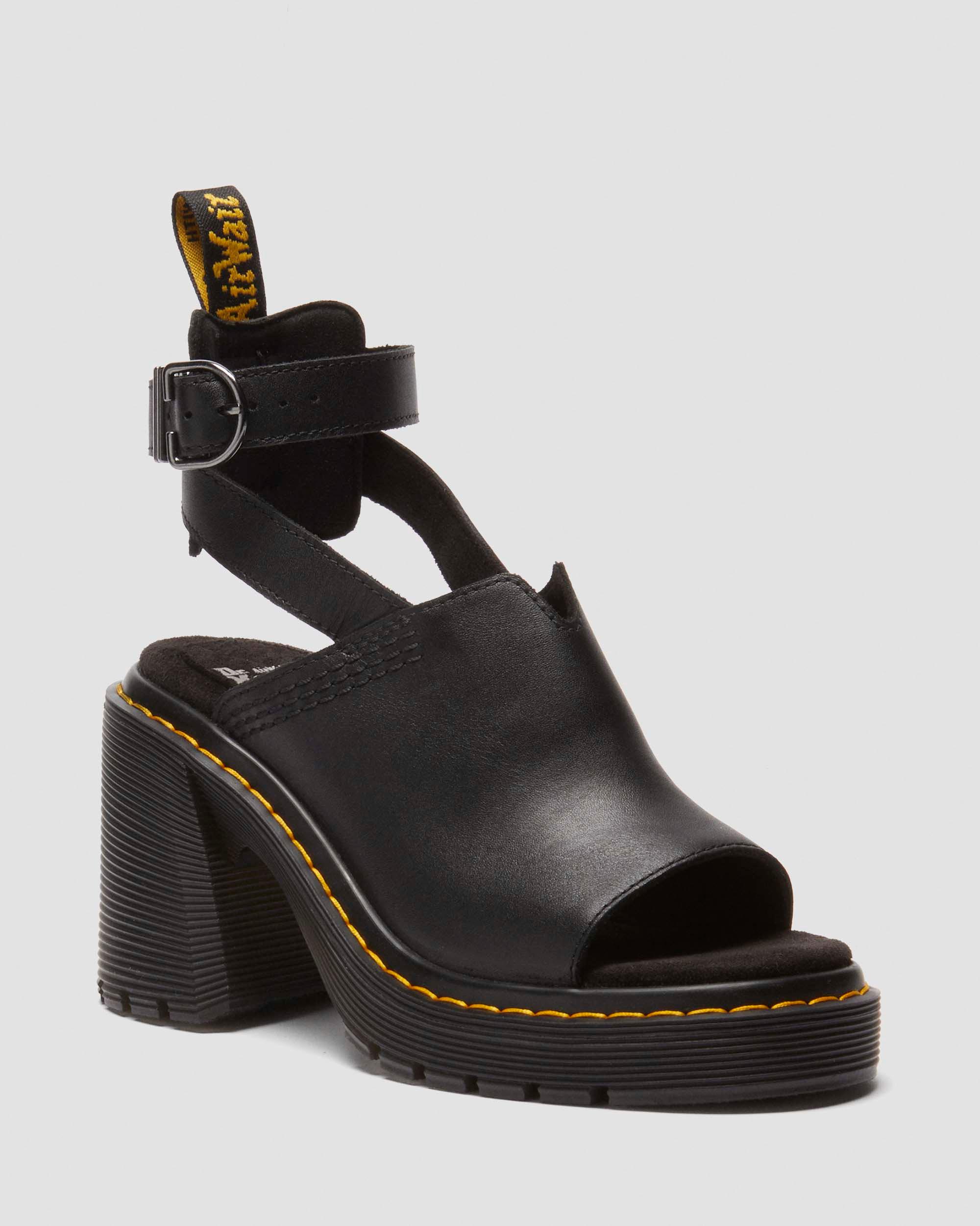 Millee Leather Open Toe Sandals in Black | Dr. Martens