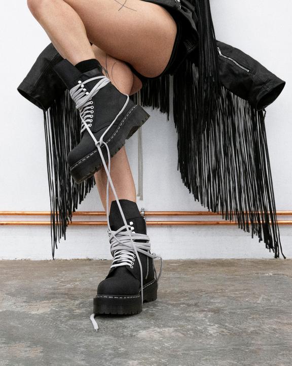 Steel Toe Quad Rick Owens Wraparound Lace Leather Platform Boots