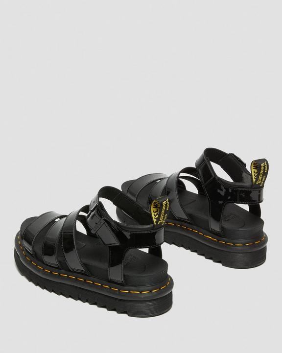 Blaire Patent Leather Gladiator Sandals in Black | Dr. Martens