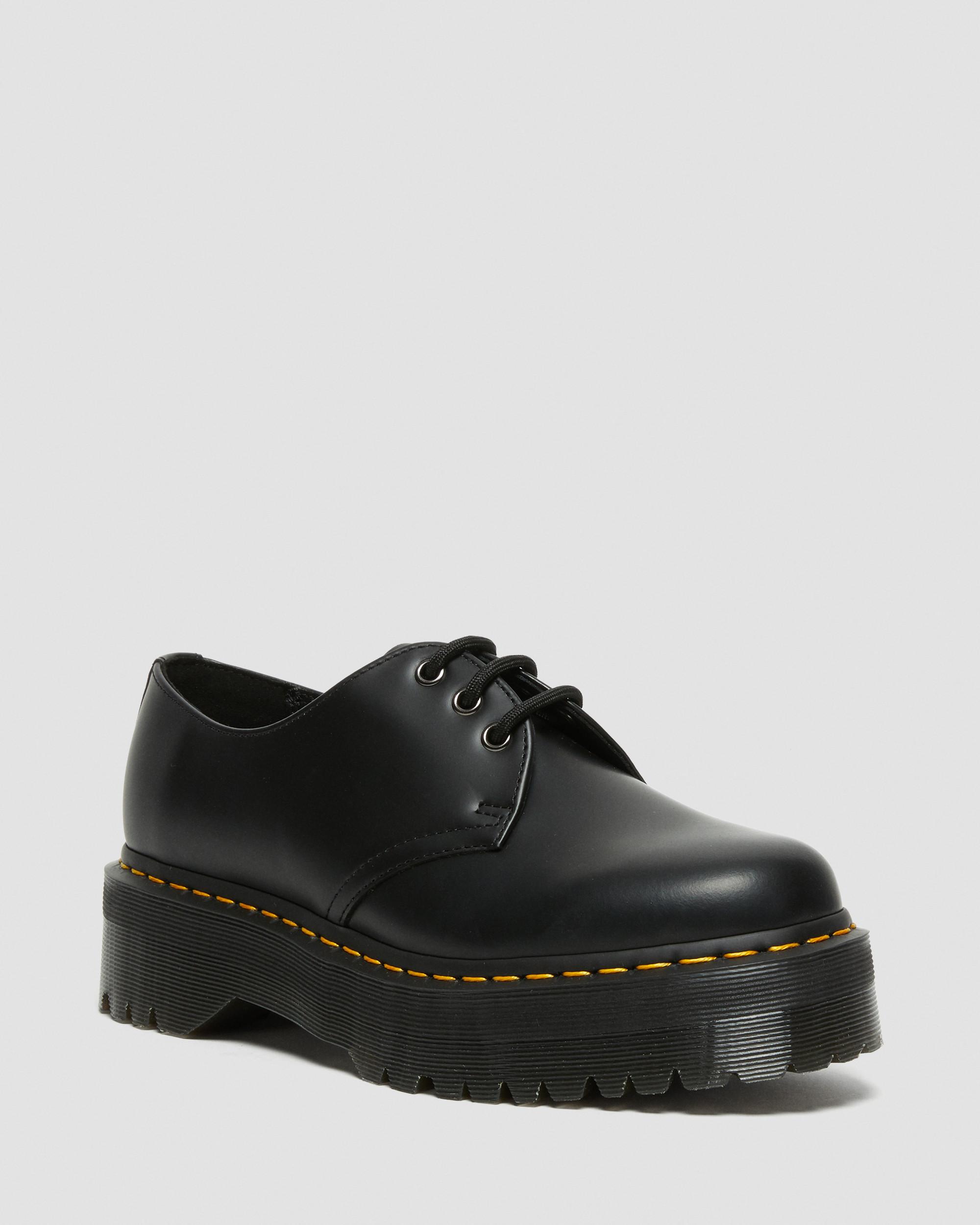 8053 Leather Platform Casual Shoes in Black | Dr. Martens