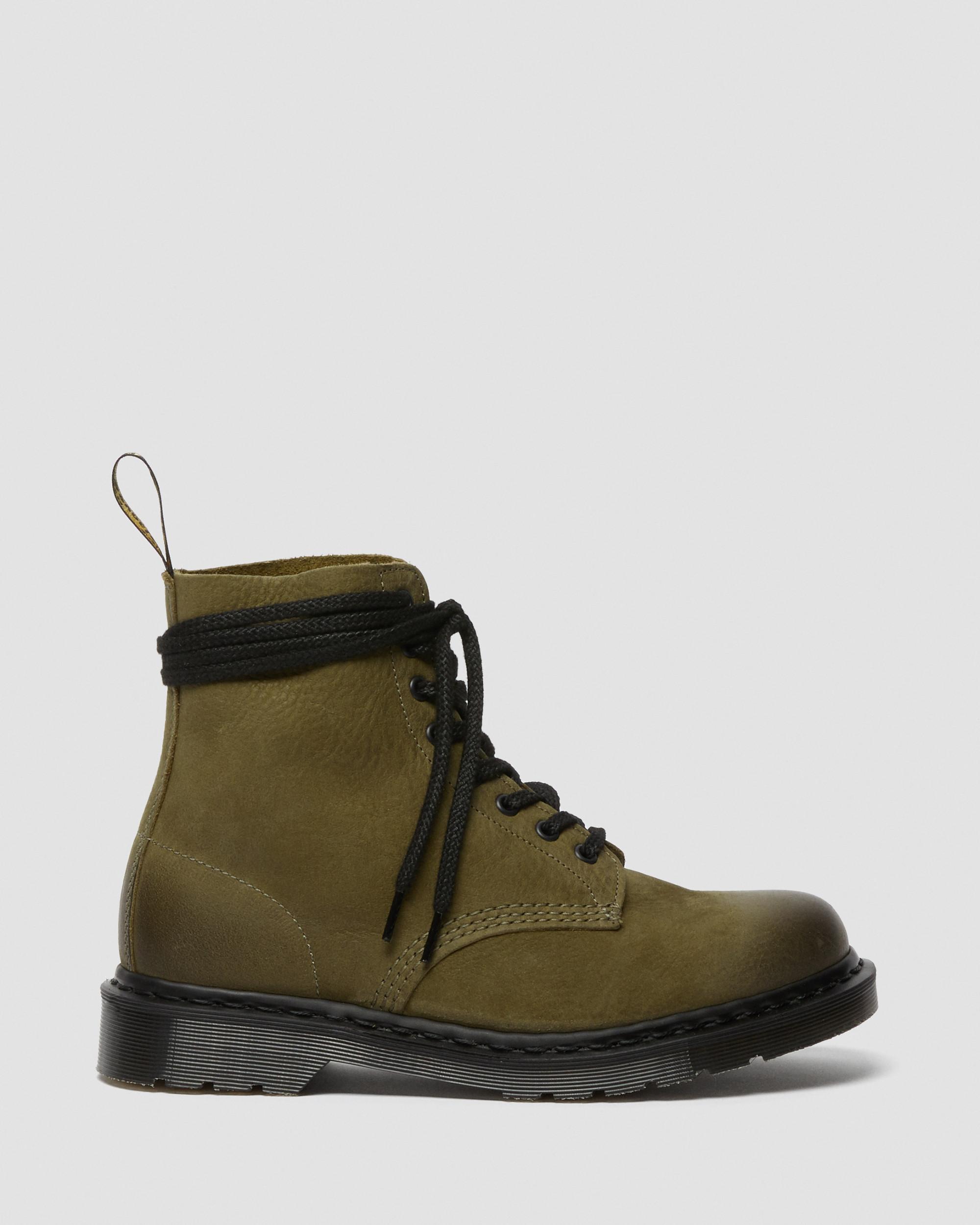 1460 Pascal Made In England Titan Leather Boots in Olive | Dr. Martens