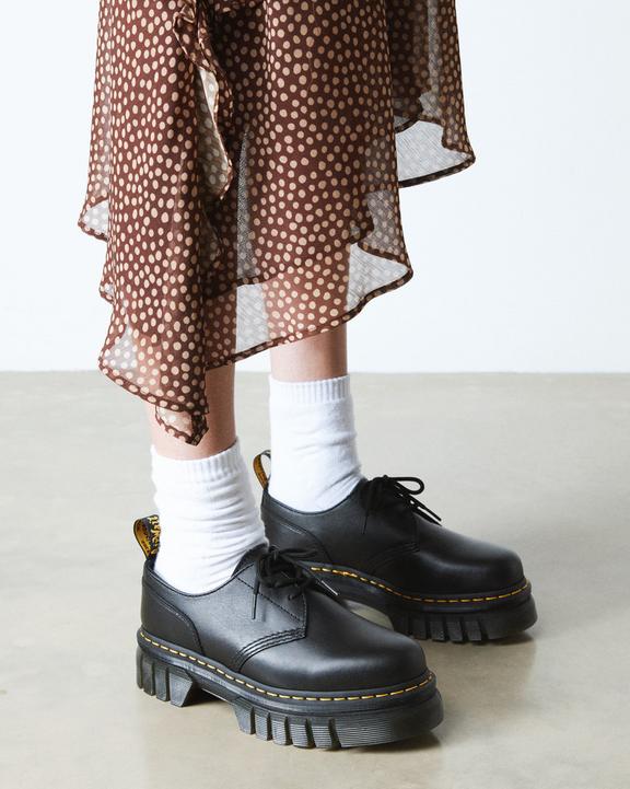 Audrick Nappa Leather Platform Shoes in Black | Dr. Martens