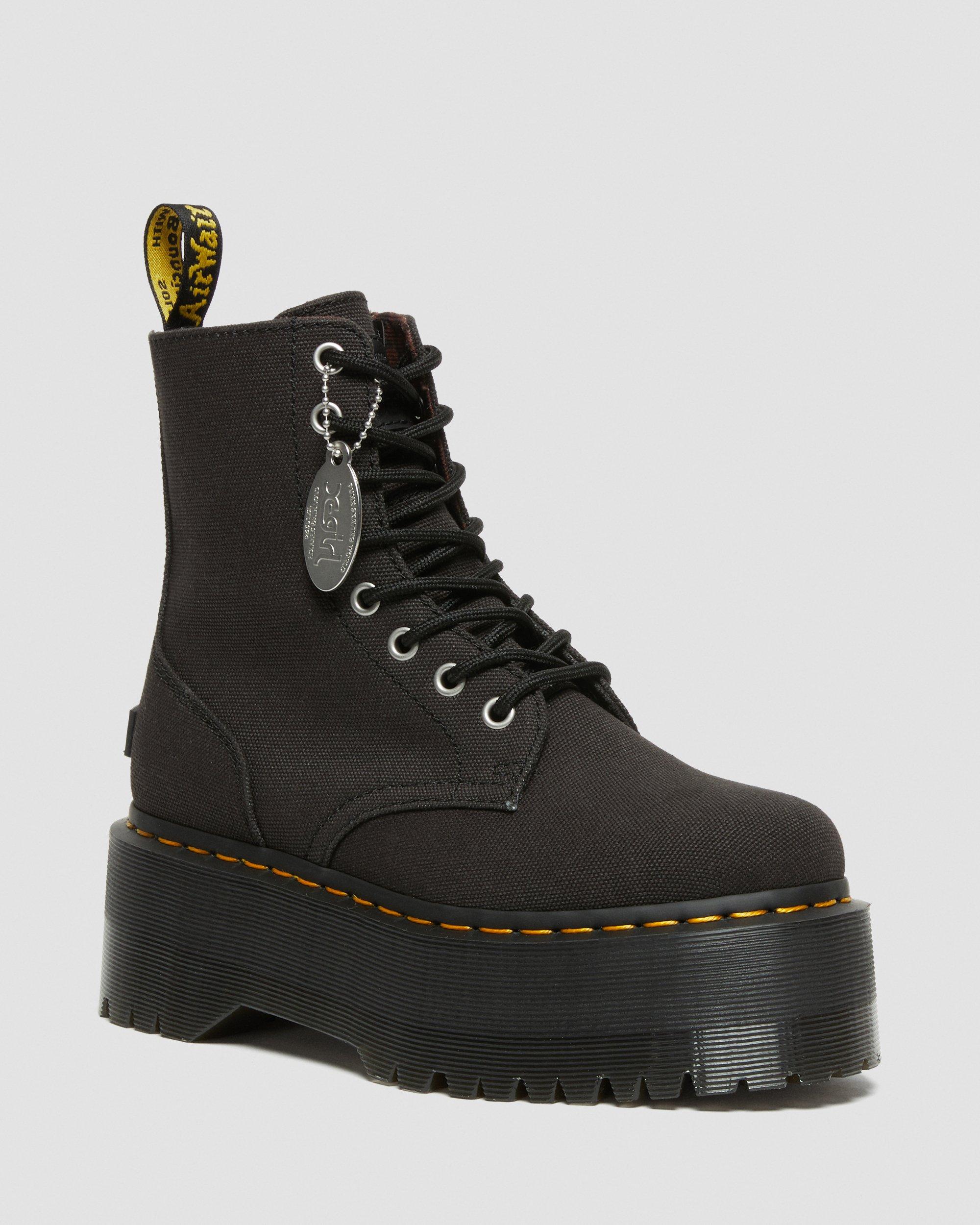 Jadon Max X-Girl Canvas Platform Boots in Black Canvas | Dr. Martens