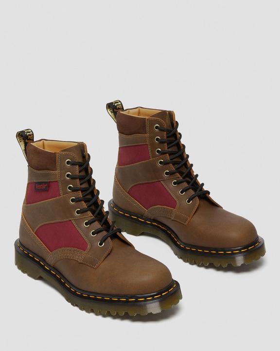 1460 Made in England Padded Panel Lace Up Boots in Brown | Dr. Martens