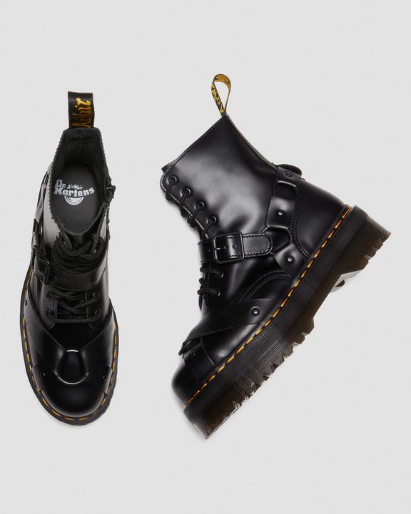 Jadon Boot Harness Leather Platforms in Black | Dr. Martens