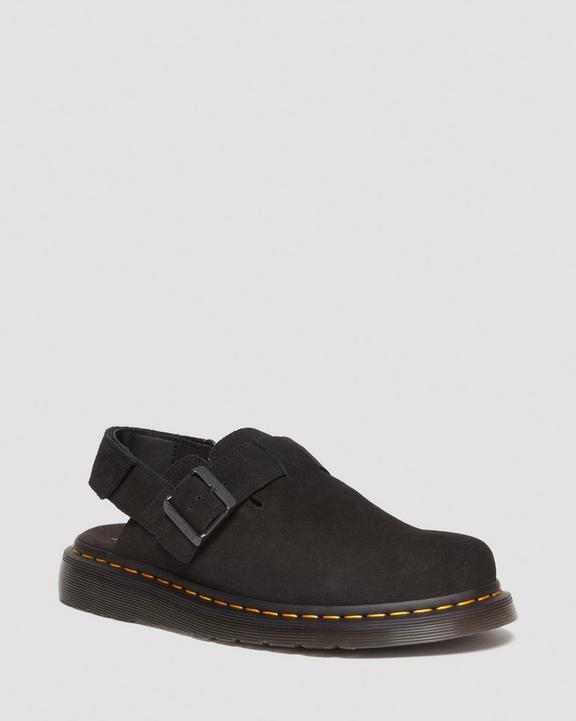 Jorge II Suede Slingback Mules in Black | Dr. Martens