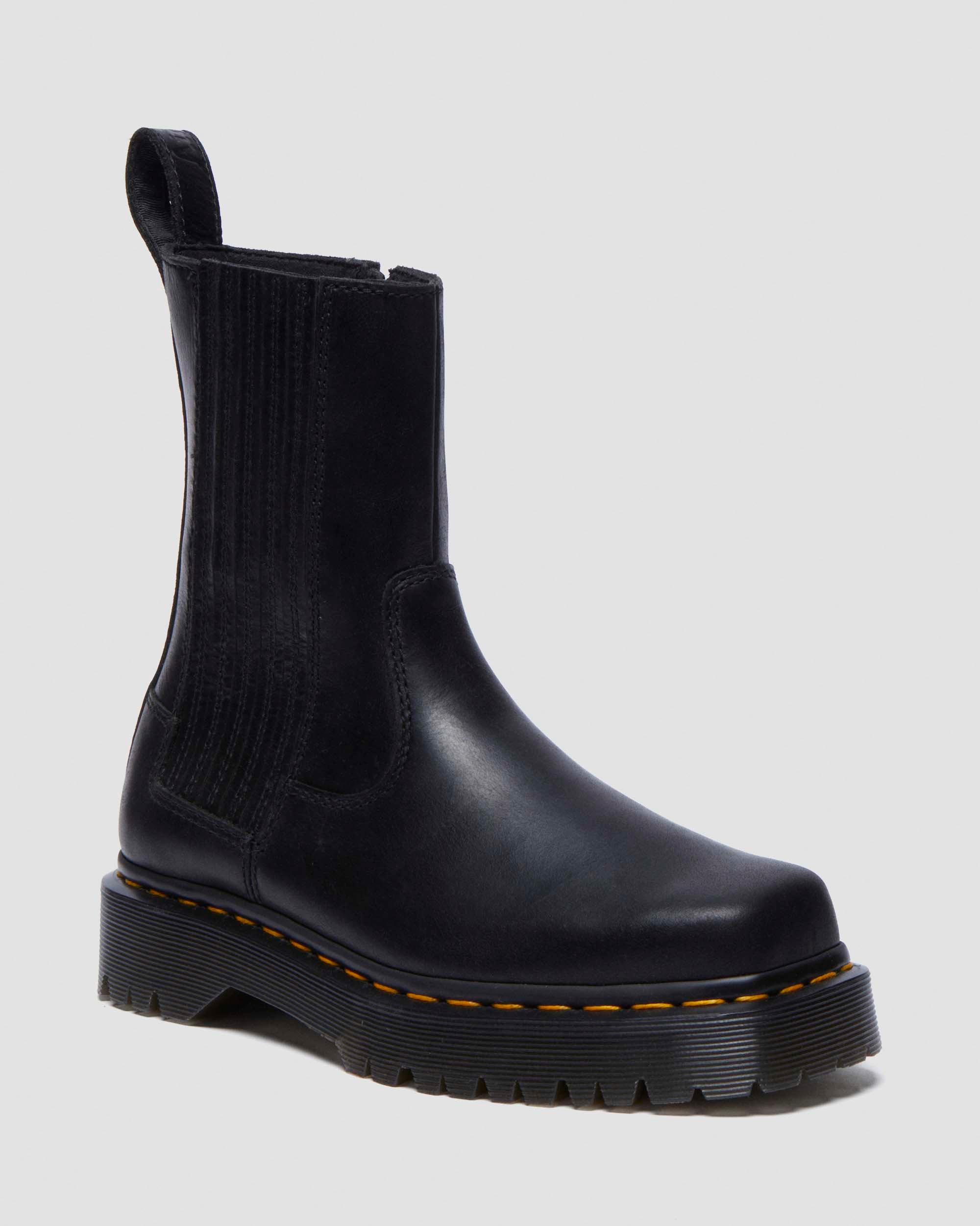 Rometty Wyoming Leather Platform Chelsea Boots in Black | Dr. Martens