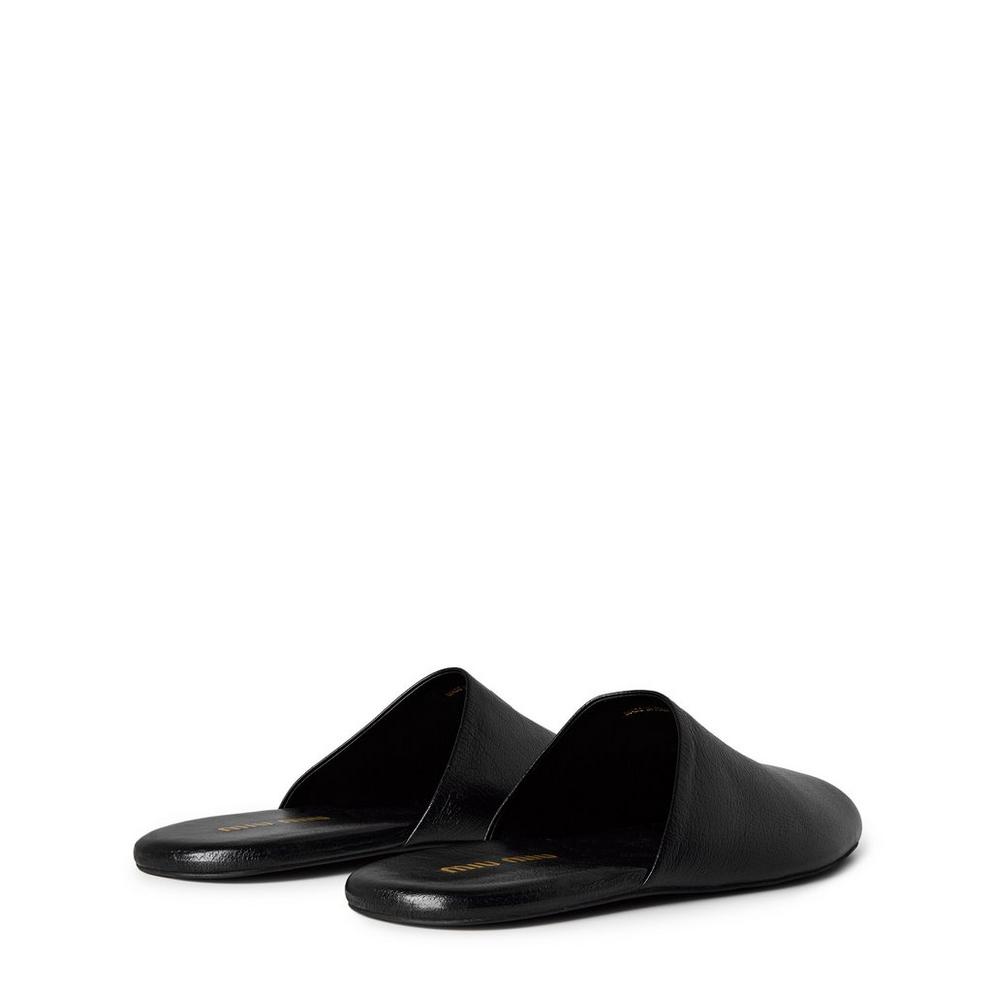 Miu Miu Women's Leather Open-Back Flat Mules | Cruise Fashion