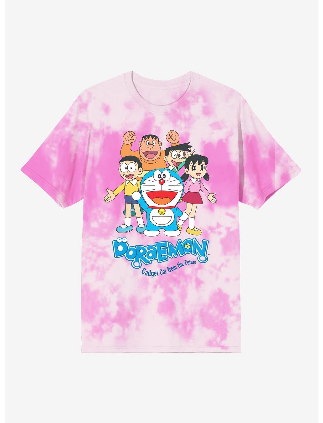 Doraemon Group Pink Tie-Dye T-Shirt | Hot Topic