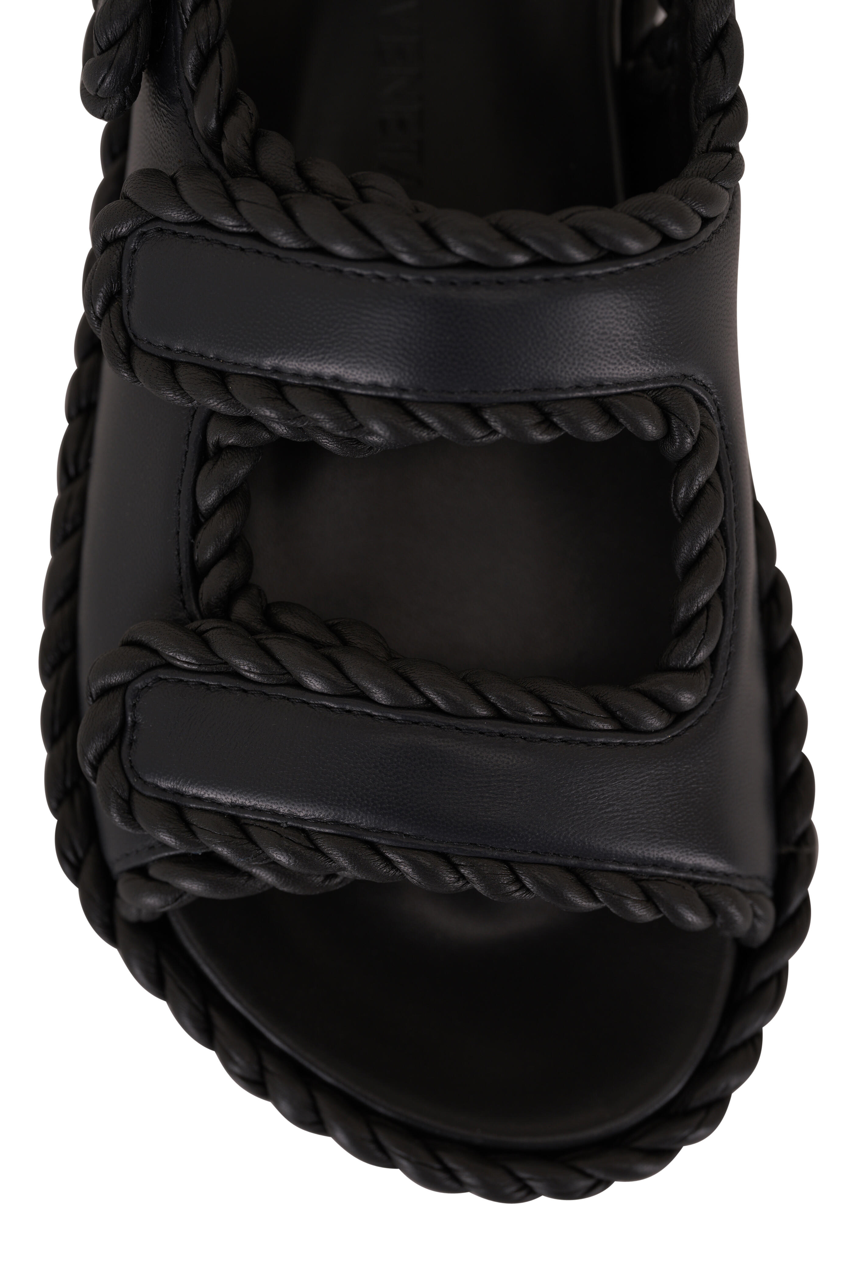 Bottega Veneta - Jack Lagoon Black Braided Leather Sandal