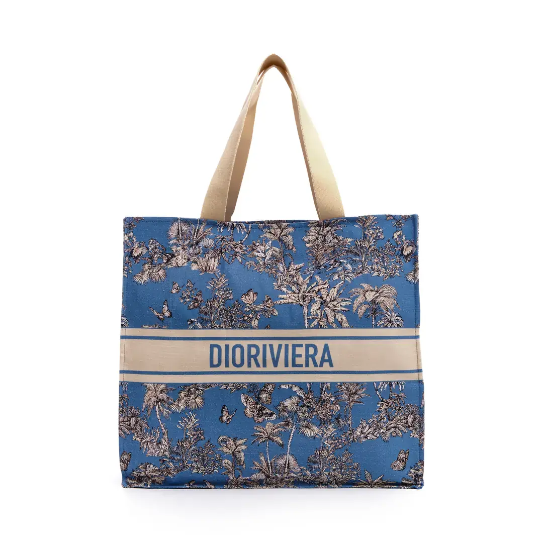 Christian Dior - Mavi Canvas Dioriviera Tote Çanta-1 - Authentic