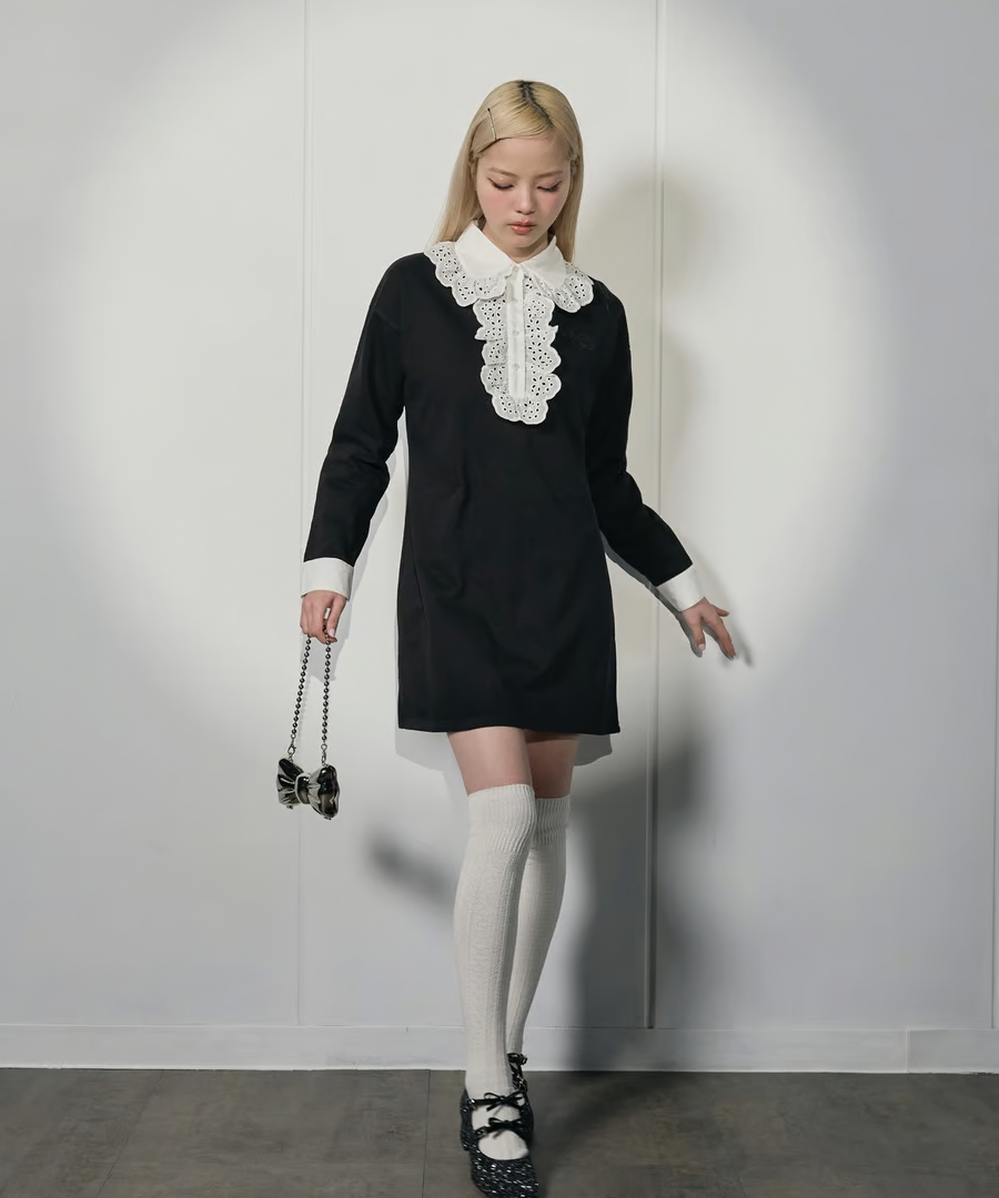 frill collar mini one-piece | ファッション通販サイト NUGU