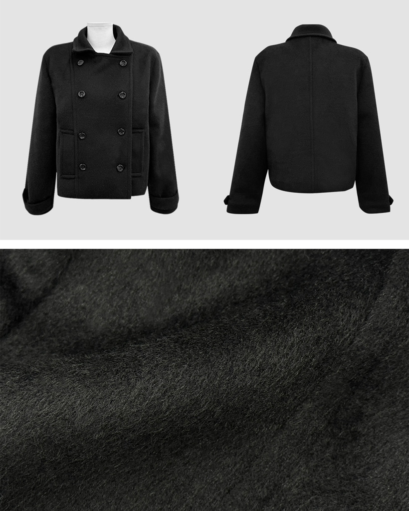 ダブルカラーウールハーフコート | ファッション通販サイト NUGU