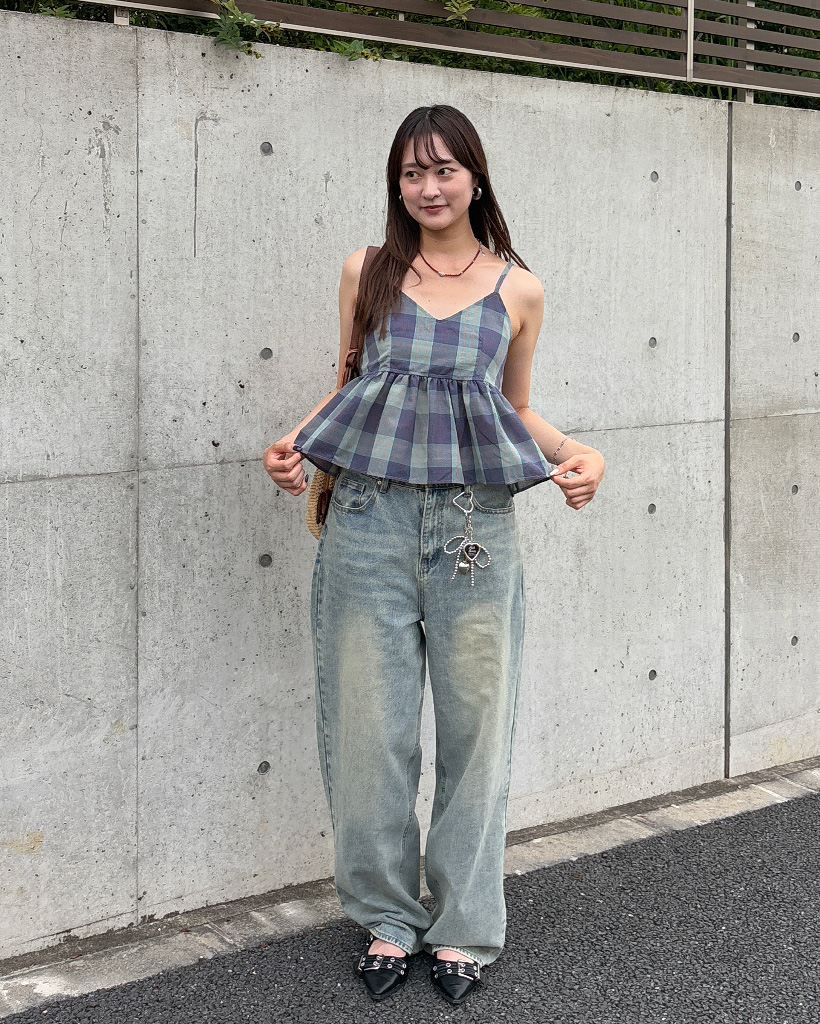 チェックフリルキャミソール | ファッション通販サイト NUGU