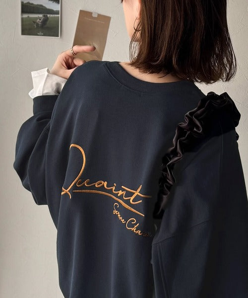 大人カジュアルに最適解。サイン刺繍裏毛スウェット ce1260510