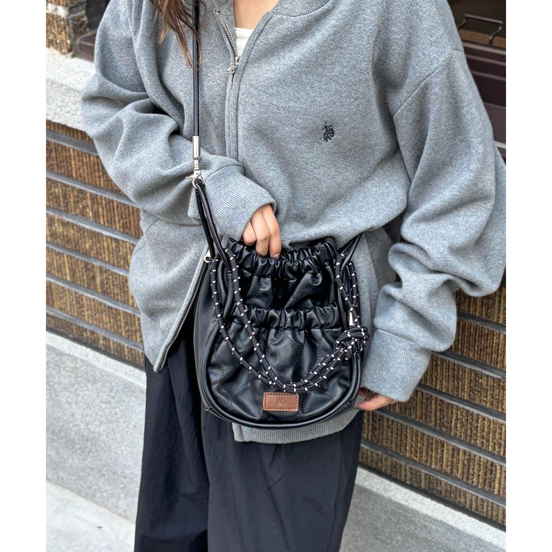 FUKA's企画】PUパラコードギャザーミニショルダーバッグ